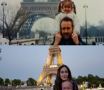  Berpose di Menara Eiffel