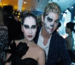 Al Gazhali Hadir di Pesta Halloween dengan Wajah Setengah Tengkoran