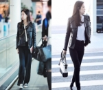 Dengan Jaket Kulit yang Sama, Jennie Memamerkan 2 Style yang Bertolak Belakang
