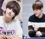 Penampilan V dengan Rambut Cokelat