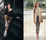 Febby Pakai Atasan Gelap, Sedang Wilona Pilih Pakaian Terang Buat Dipadukan Celana Motif