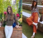 Kaos Panjang Polos dan Jeans Natural Ala Wilona atau Garis-garis dan Warna Mencolok Bak Febby?