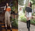 Febby Pilih Celana 3/4, Kalau Wilona Padukan Celana Pendek untuk Atasan Out Off Shoulder