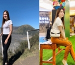 Nella Pilih Padukan Kaos Putih dengan Celana Hitam, Via Lebih Mencolok dengan Warna Oranye