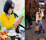 Syahrini Padukan Kaos Panjang dengan Celana Jeans, Luna Pilih Rok Warna Berani