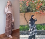 Sama-sama Busana Kotak-kotak, Zaskia dan Shireen Punya Trik Beda