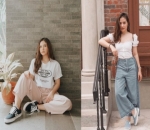 Tampil Kasual, Mila Lebih Boyish dengan Kaos Oblong Putih dan Prilly Kemeja Model Sabrina