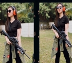 Febby Nikmati Olahraga Penembak Juga, Keren!