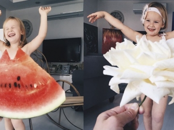 Kreatif, Ibu Ini Memberi 'Gaun' Putrinya dengan Perspektif Makanan dan Bunga