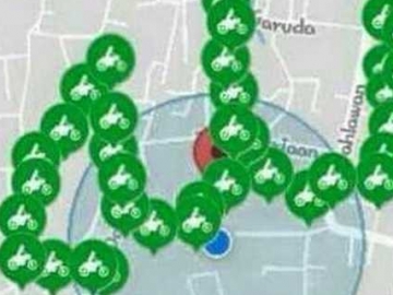 Bikin Heboh, Formasi Gojek Mangkal Berbentuk Seperti Lafadz Allah