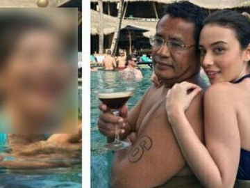 Beredar Foto Hotman Paris Bertelanjang Dada Sambil Peluk Cewek Berbikini di Kolam Renang