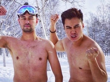 Raffi Ahmad dan Baim Wong Tampil 'Lekong' Kenakan Kemban, Netter Ngakak