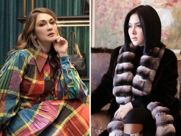 Kompak, Luna Maya dan Syahrini Jadikan Pohon Natal Latar Foto Bareng Orang Tercinta