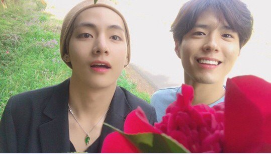 Foto Liburan V BTS dan Park Bo Gum-1