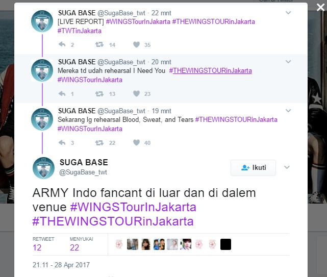 Foto Twitter Laporan Fans