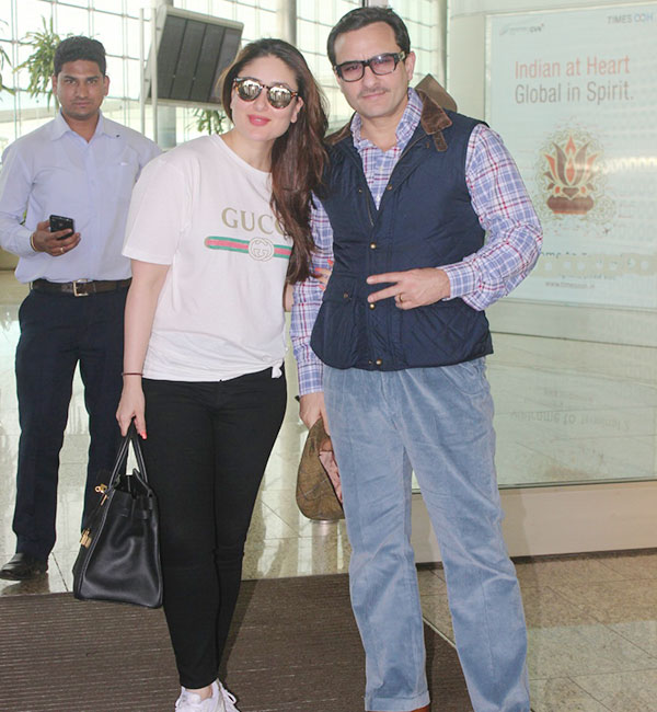 Foto Kareena Kapoor dan Saif Ali Khan di Bandara
