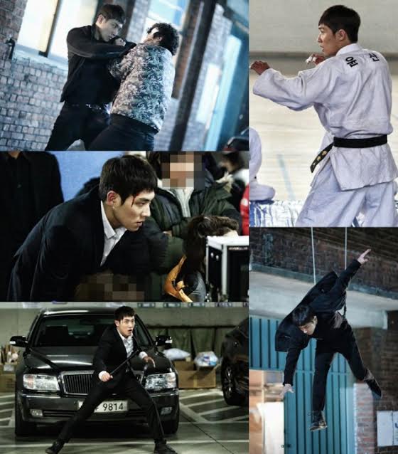 Aksi Lee Joon berperan sebagai Polisi Vampire