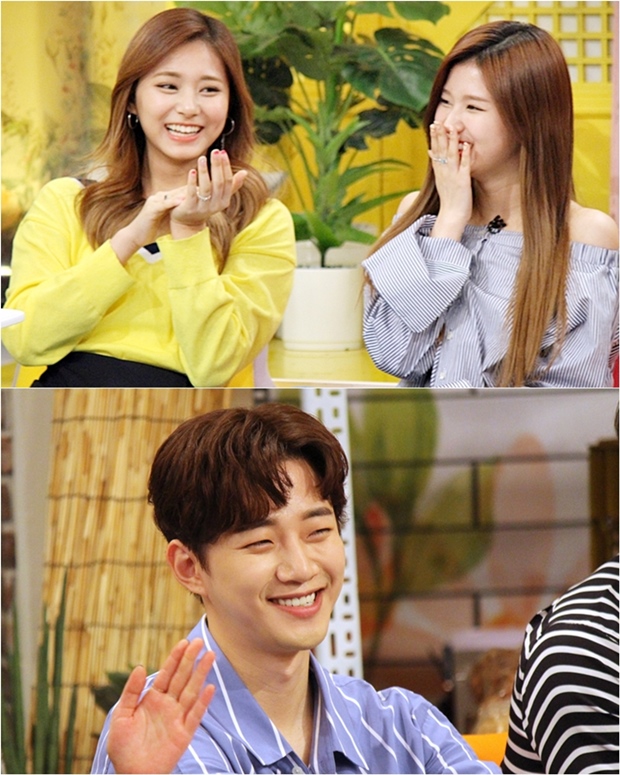 Junho Sana dan Tzuyu saat tampil di Happy Together