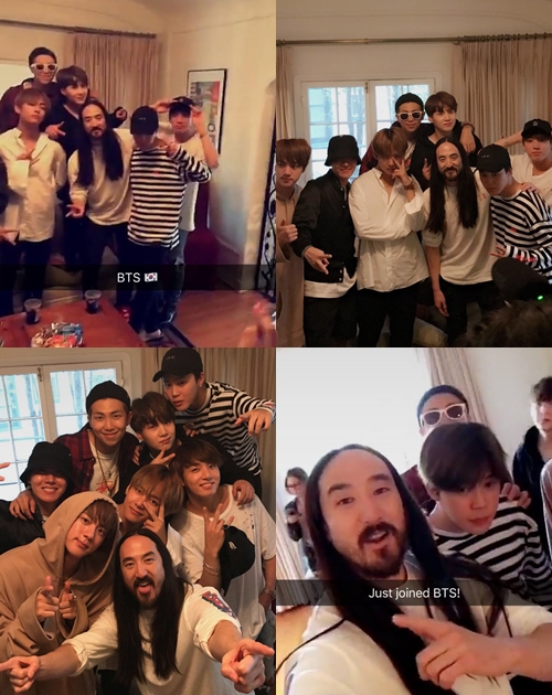 Aksi kocak BTS bareng Steve Aoki