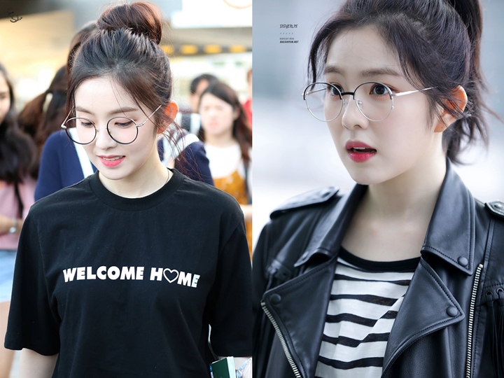 Penampilan Irene Red Velvet dengan kacamata di bandara