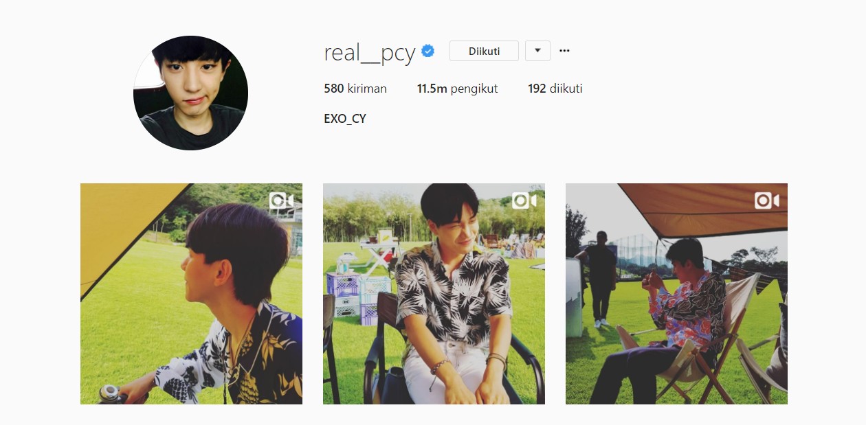 Postingan Chanyeol di Instagram