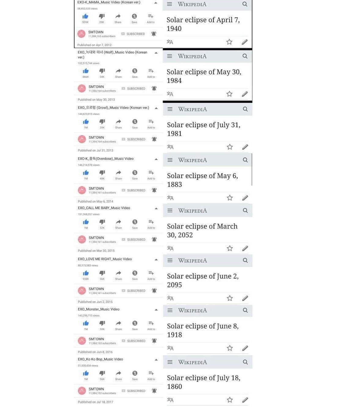 Tanggal Rilis MV EXO yang Sama dengan Gerhana Matahari