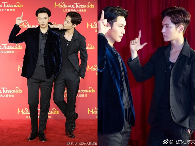 Lay Berpose Bareng Patung Lilinnya-1