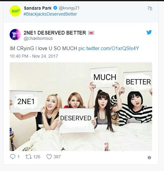 Tulis '#BlackjacksDeservedBetter', Sandara Park Ungkap Kekecewaan 2NE1 Dibubarkan?