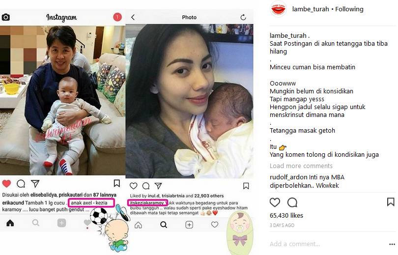 Keganjilan Foto Anak Kezia Karamoy