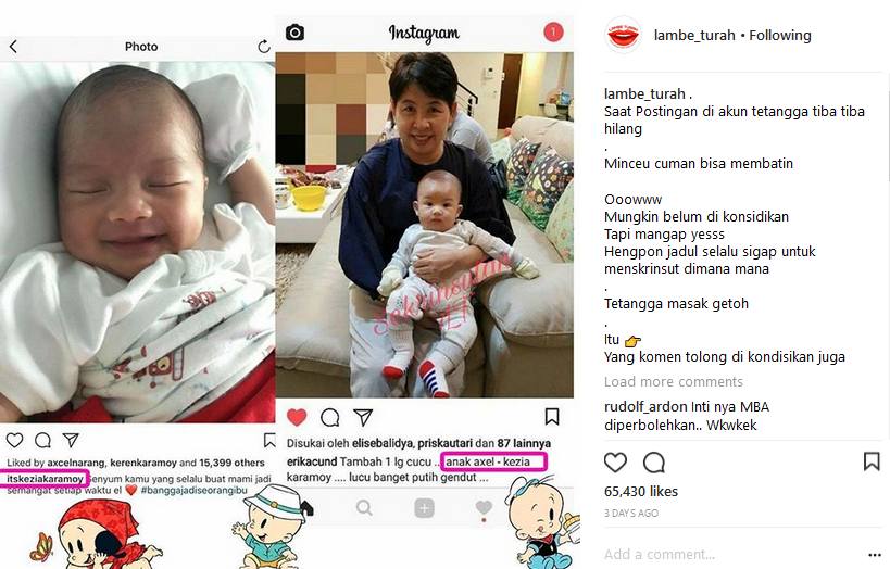 Keganjilan Foto Anak Kezia Karamoy