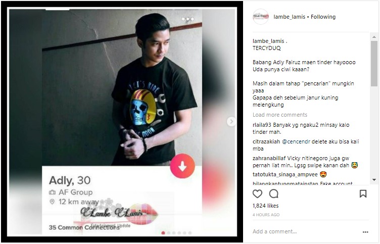 Akun Tinder Adly Fairuz
