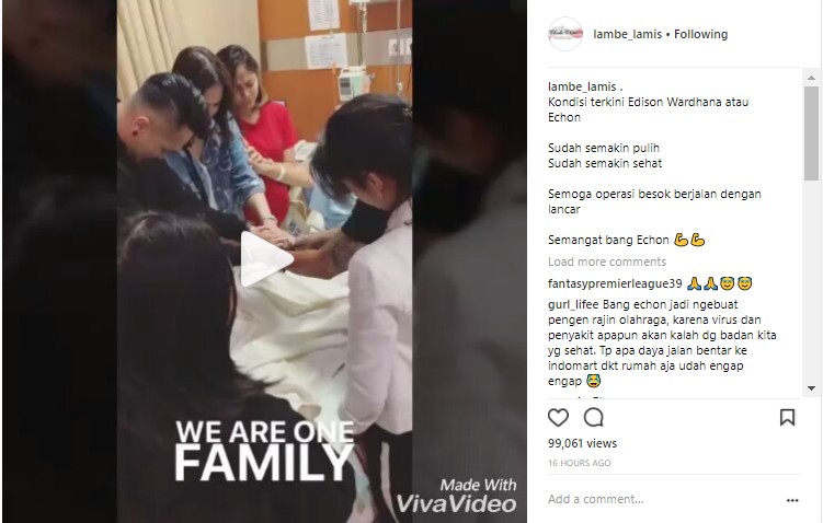 Kerabat berdoa untuk Echon