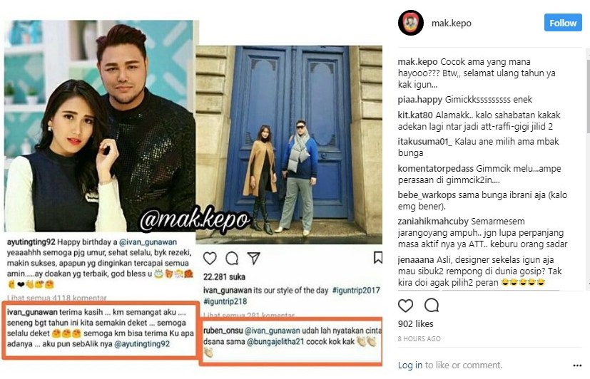 Ivan Gunawan dan Ayu Ting Ting