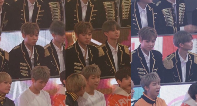 Park Ji Hoon Wanna One Curi Pandang ke V BTS