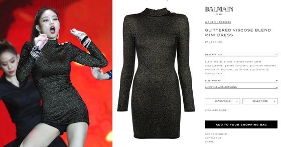 Jennie Black Pink Dibalut Mini Dress Keluaran Balmain