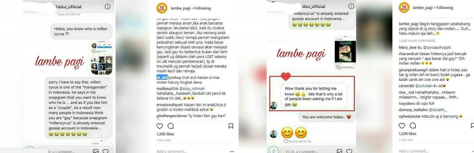 Postingan Millendaru Ditanggapi Hideo