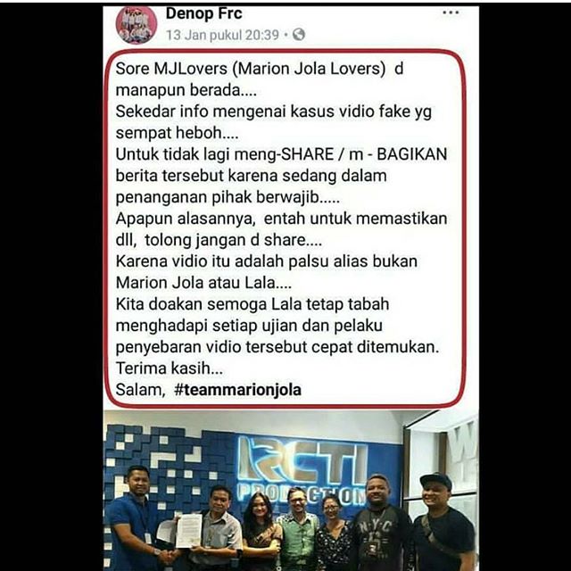 Klarifikasi Video Mesum Marion Jola