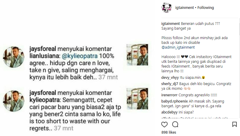 Agnes Monica Putus dengan Wijaya Saputra?