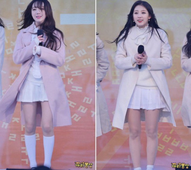 Kei dan Yein Lovelyz Kedinginan Saat Tampil