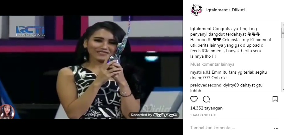 Ayu Ting Ting Ungkapkan Rasa Syukur Atas Kemenangannya