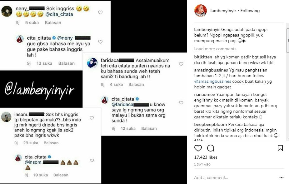 Reaksi Cita Citata Saat Dicibir Netter