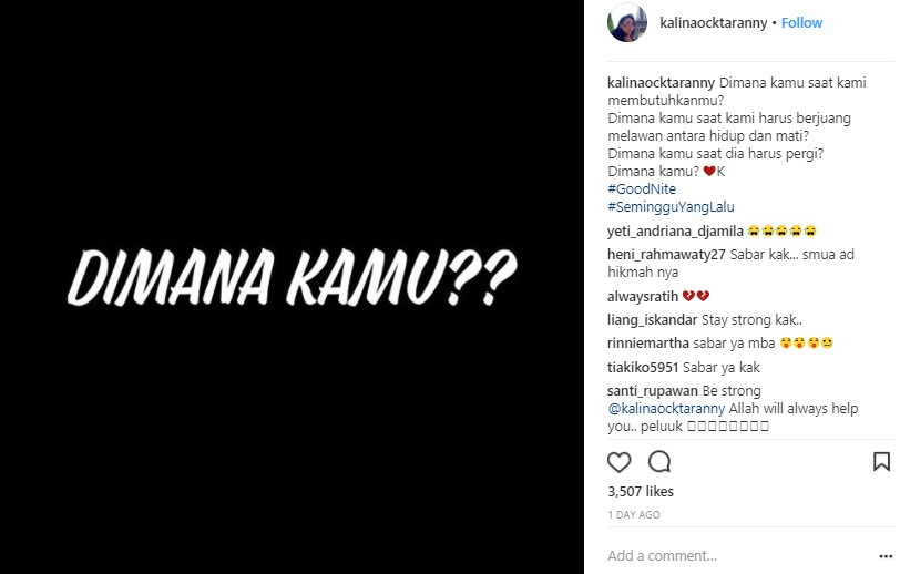 Kalina Oktarani Cari Hendrayan Lewat Ini?