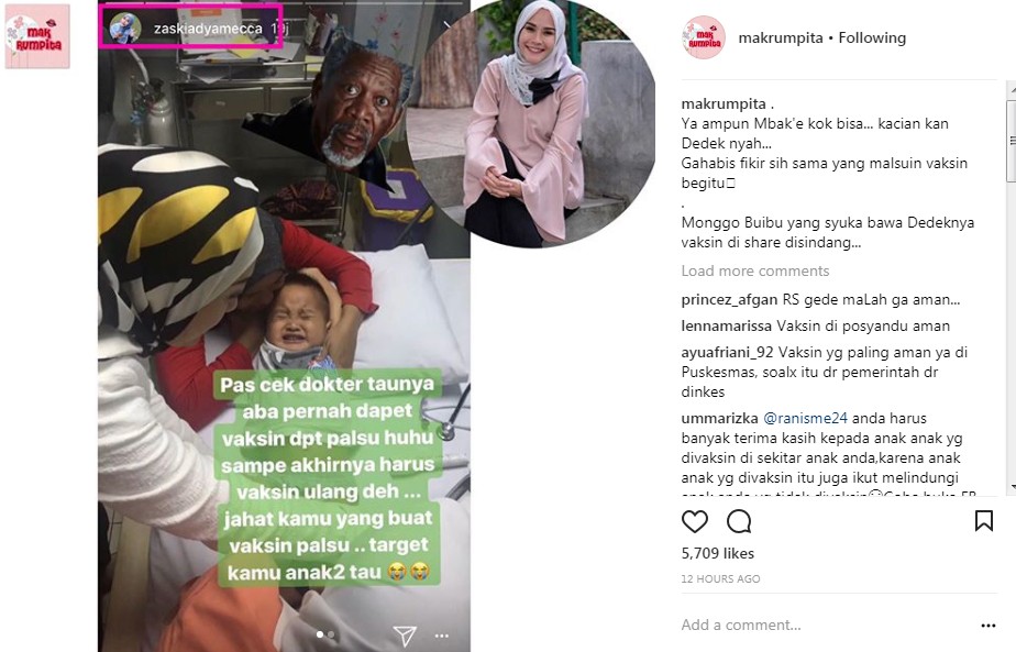 Curahan Hati Zaskia Adya Mecca Soal Anak yang Harus Vaksin Ulang