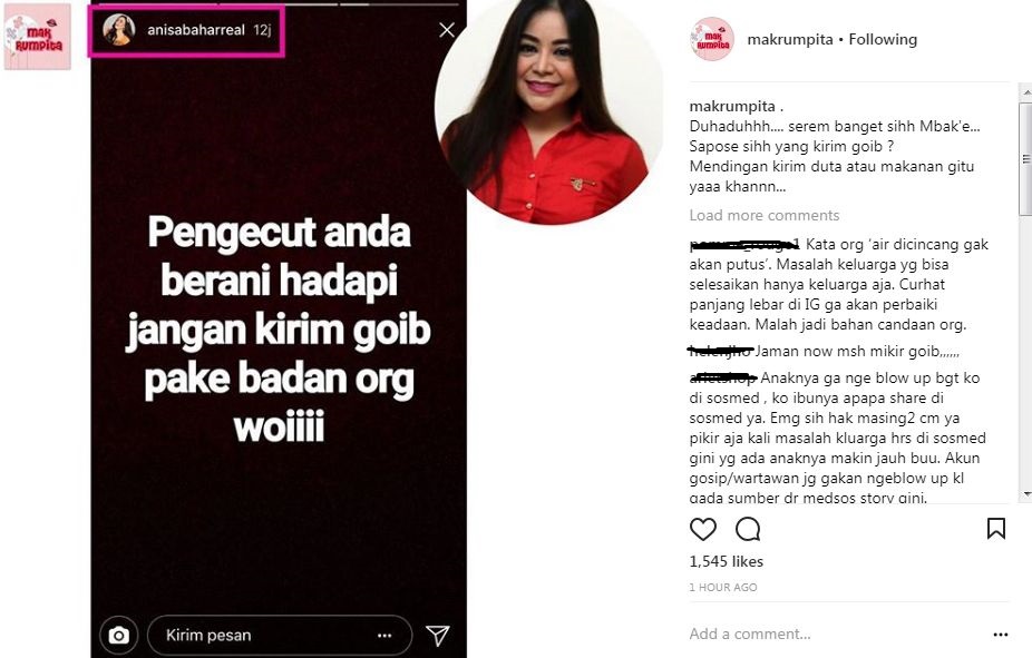Curhatan Annisa Bahar Soal Kiriman Barang Ghaib
