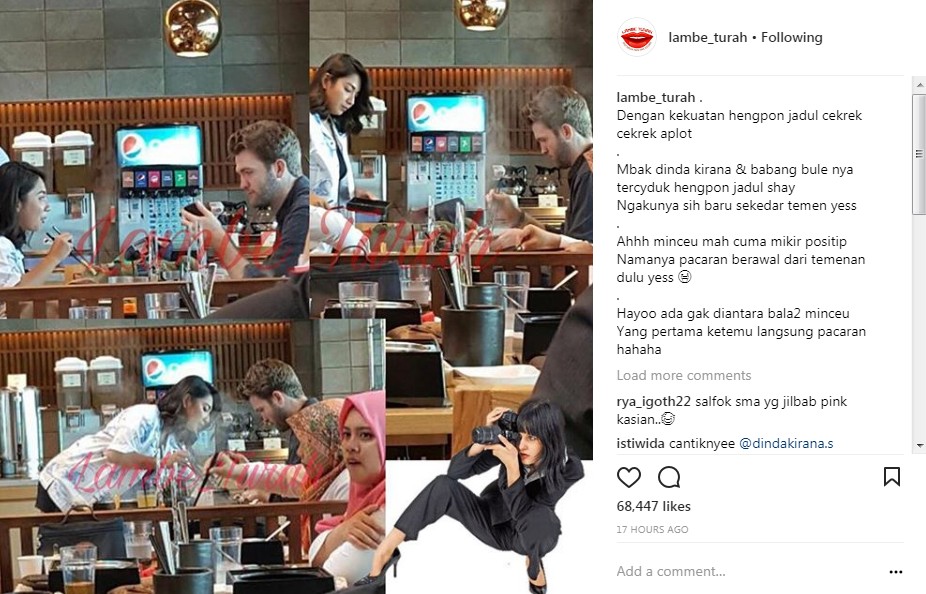Dinda Kirana dan Pria Bule Makan Berdua di Restoran