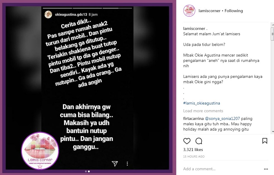 Cerita Aneh Okie Agustina Saat di Rumahnya