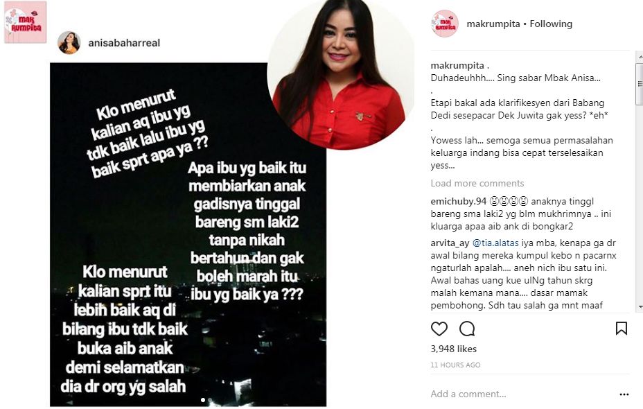 Annisa Bahar Sebut Putrinya Tinggal Serumah dengan Pacar