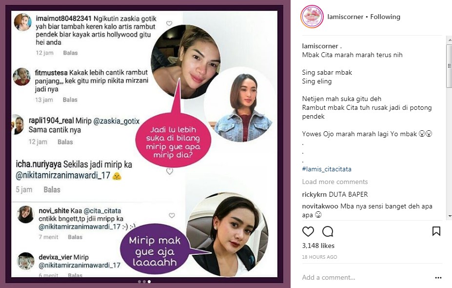 Komentar Netter Soal Rambut Pendek Cita Citata