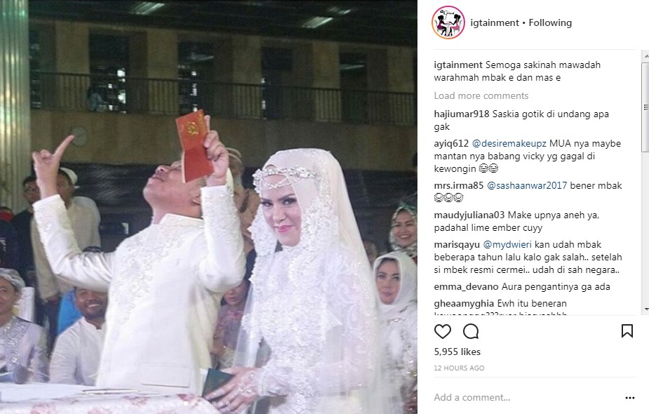 Foto Pernikahan Angel Lelga-Vicky Prasetyo