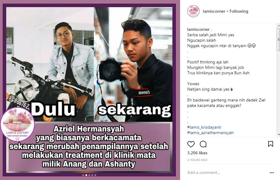 Penampilan Baru Azriel Hermansyah
